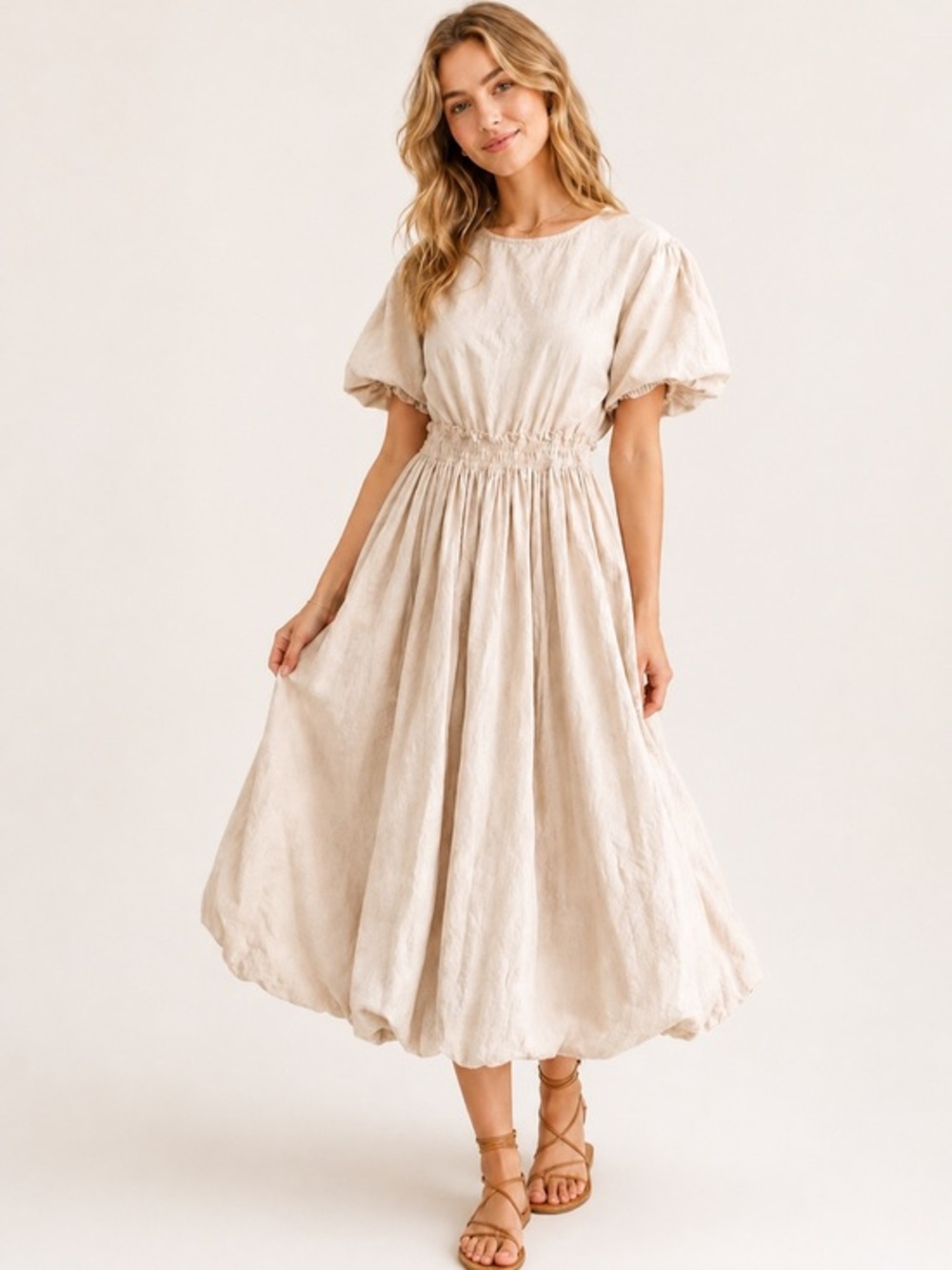 VERITECOEUR Beige Maxi Dress - One Size